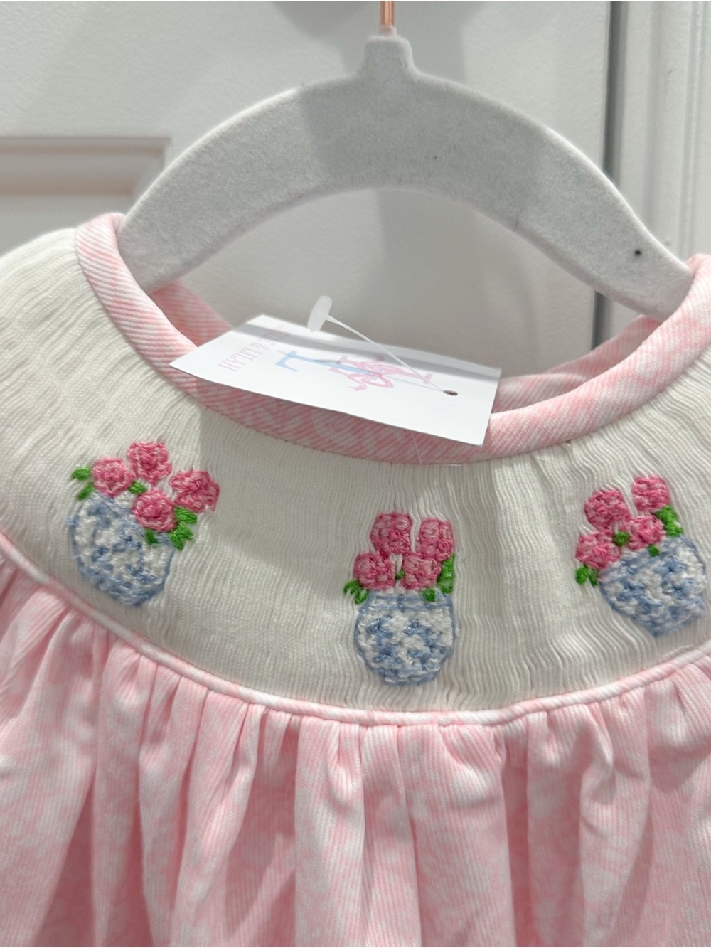 Lillie & Lilah ginger jar smocked dress 9m NWT with FLAW - Picture 3 of 5